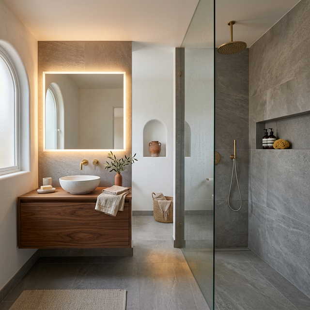 Baño reformado por En Reformas Alicante con ducha moderna y acabados de calidad