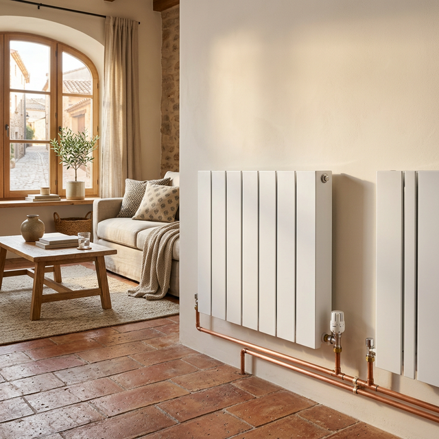 Instalación de radiadores de aluminio en vivienda reformada Alicante