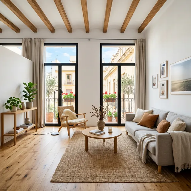 Salón moderno y luminoso recién reformado – reforma integral en San Vicente del Raspeig