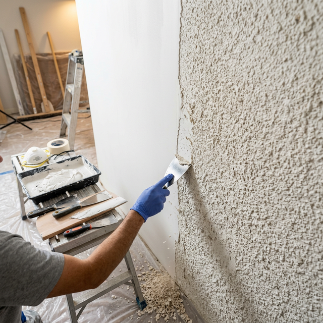 Proceso de alisado de paredes y eliminación de gotelé en Alicante